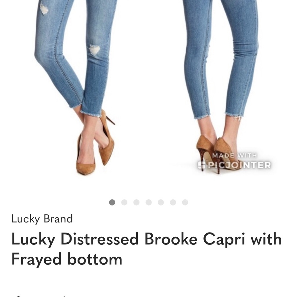 Lucky Brand Blue Distressed Capri Jeans